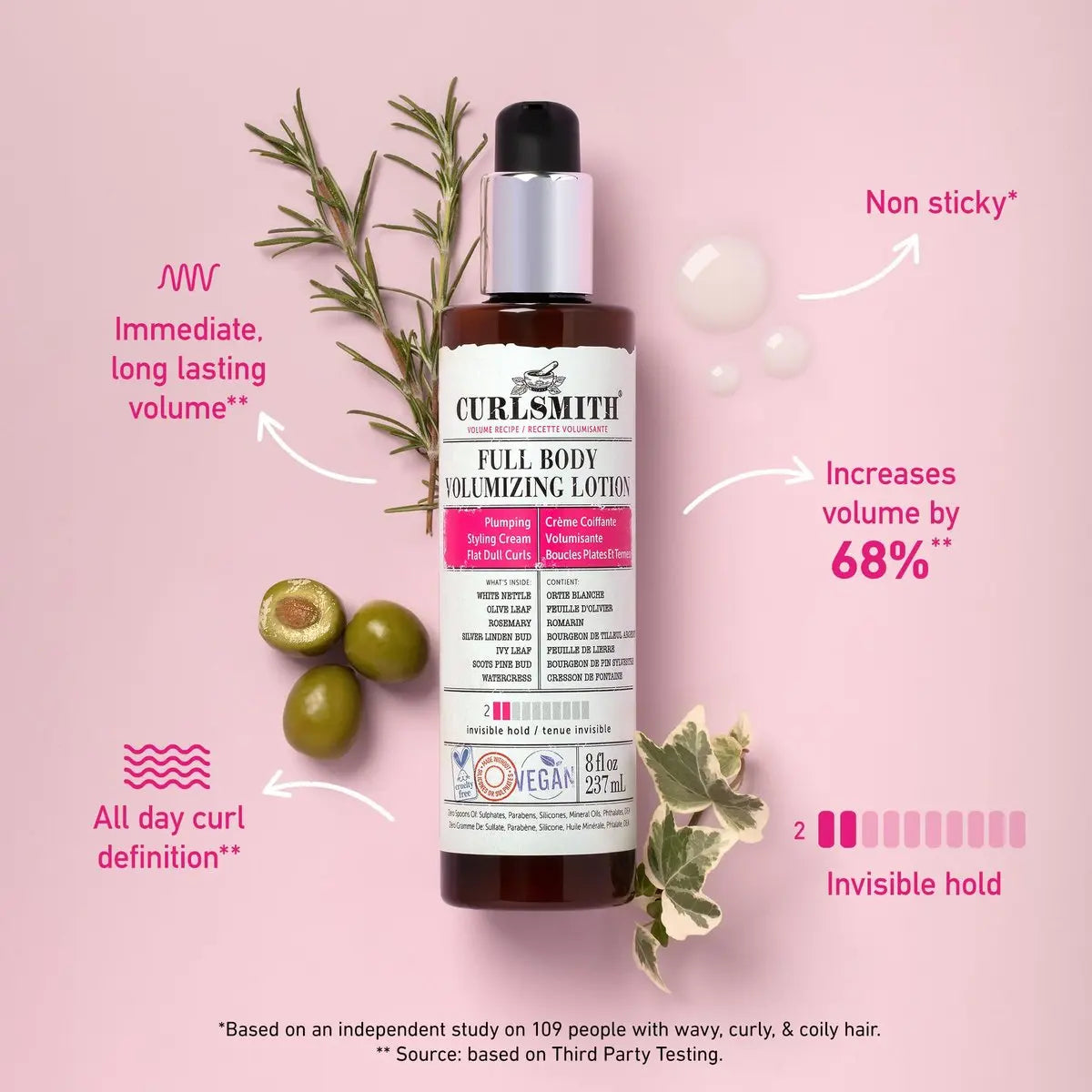 CURLSMITH Full Body Volumizing Hair Lotion – Instant Volume & Curl Definition for Wavy, Curly & Coily Hair (8 fl oz) Avelisse