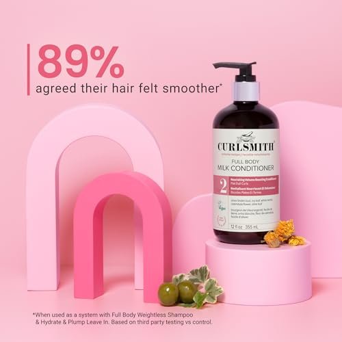 CURLSMITH Full Body Conditioner - Lightweight Volume Conditioner for All Curl Types, Moisturizing & Detangling, Vegan & Cruelty Free (12 oz) Avelisse