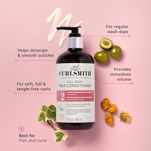 CURLSMITH Full Body Conditioner - Lightweight Volume Conditioner for All Curl Types, Moisturizing & Detangling, Vegan & Cruelty Free (12 oz) Avelisse
