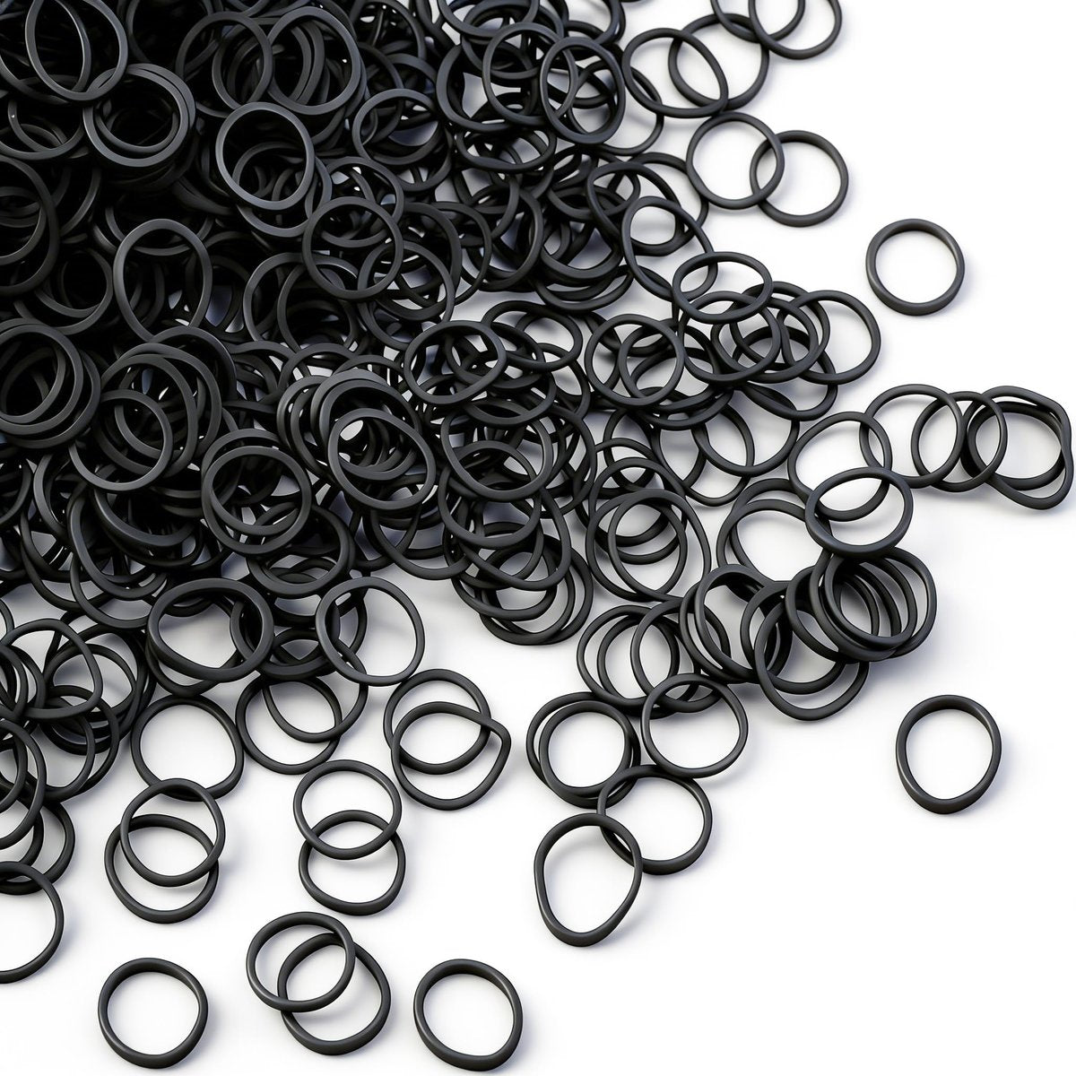 BEBEEPOO 500pcs Black Elastic Hair Bands – Mini Rubber Bands for Braids, Ponytails & Kids Hair - görsel 1