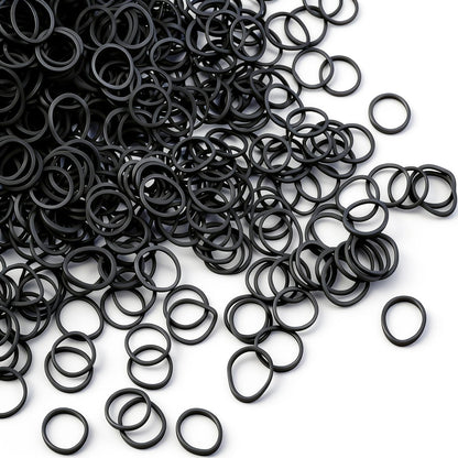 BEBEEPOO 500pcs Black Elastic Hair Bands – Mini Rubber Bands for Braids, Ponytails & Kids Hair