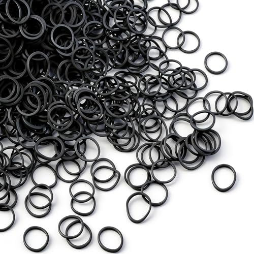 BEBEEPOO 500pcs Black Elastic Hair Bands – Mini Rubber Bands for Braids, Ponytails & Kids Hair - görsel 2