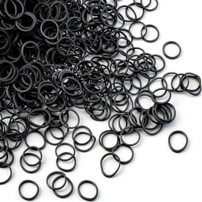 BEBEEPOO 500pcs Black Elastic Hair Bands – Mini Rubber Bands for Braids, Ponytails & Kids Hair