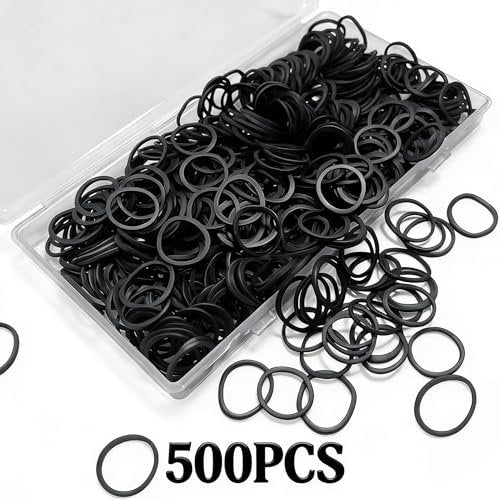 BEBEEPOO 500pcs Black Elastic Hair Bands – Mini Rubber Bands for Braids, Ponytails & Kids Hair - görsel 4