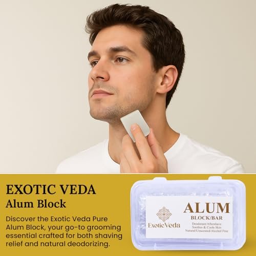 Exotic Veda 100% Pure Alum Block – Natural Deodorant & Aftershave Stone, Soothes Razor Burn, Stops Bleeding, Unscented & Alcohol-Free (3.53 oz) - görsel 4