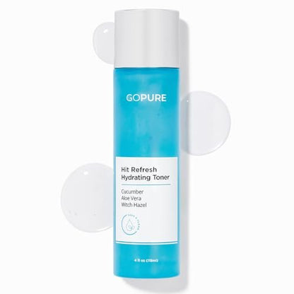goPure Hit Refresh Hydrating Toner – Balanced pH, Clarifies Pores, Removes Excess Oil & Impurities – 4 Fl Oz Avelisse