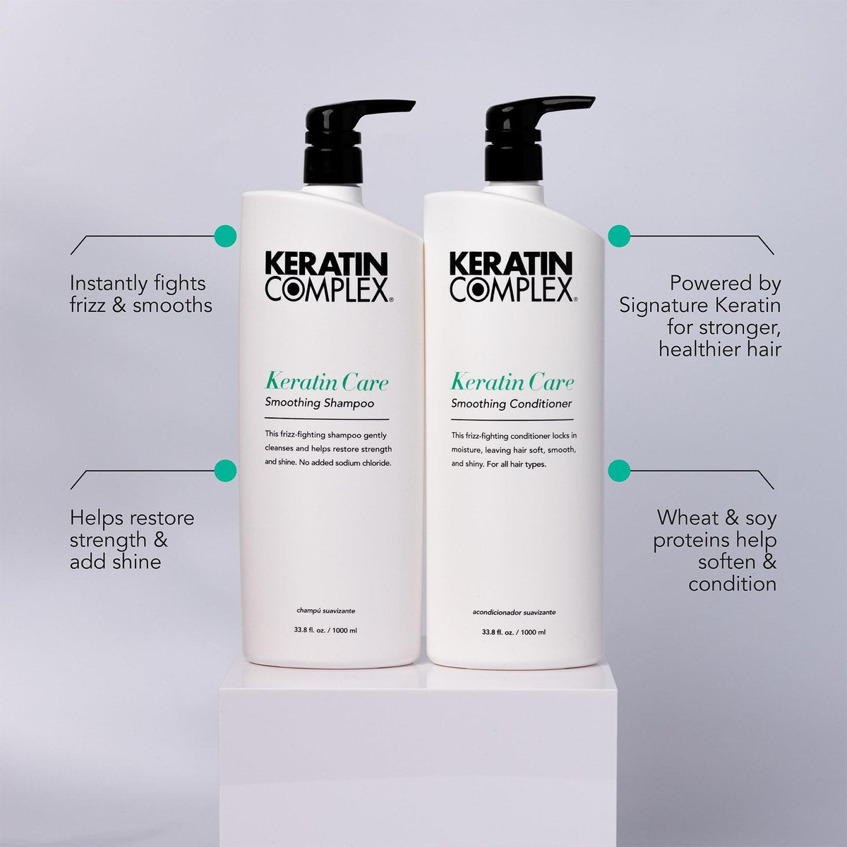 Keratin Complex Keratin Care Smoothing Shampoo & Conditioner Duo - 33.8 fl oz Each Avelisse