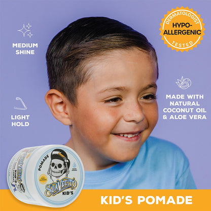 Suavecito Kid's Pomade - Calming Chamomile Scent, Light Hold, 4 oz - Water-Based, Flake Free, Dermatologist-Tested Avelisse