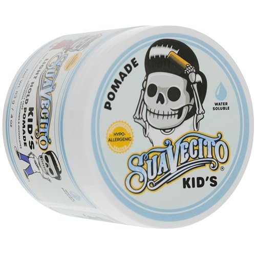 Suavecito Kid's Pomade - Calming Chamomile Scent, Light Hold, 4 oz - Water-Based, Flake Free, Dermatologist-Tested Avelisse