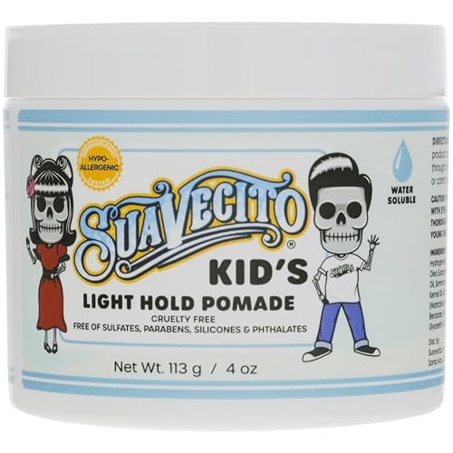 Suavecito Kid's Pomade - Calming Chamomile Scent, Light Hold, 4 oz - Water-Based, Flake Free, Dermatologist-Tested Avelisse