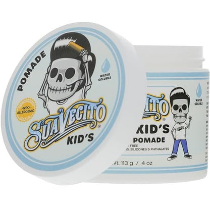 Suavecito Kid's Pomade - Calming Chamomile Scent, Light Hold, 4 oz - Water-Based, Flake Free, Dermatologist-Tested Avelisse