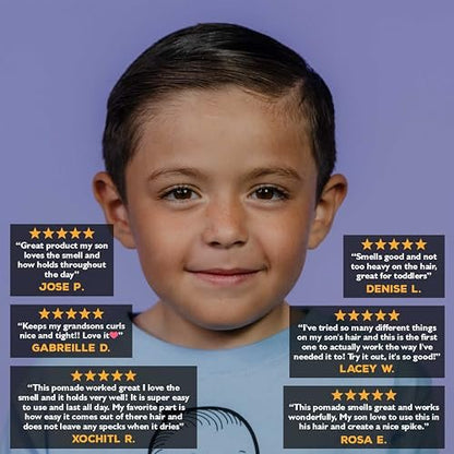 Suavecito Kid's Pomade - Calming Chamomile Scent, Light Hold, 4 oz - Water-Based, Flake Free, Dermatologist-Tested Avelisse