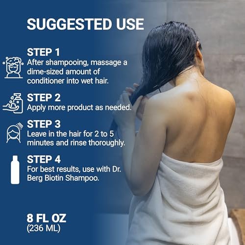 Dr. Berg Biotin Conditioner for Men & Women – High-Performance Formula, Paraben-Free, Sulfate-Free, Silicone-Free, Infused with Biotin, Argan & Botanicals – 8 Fl Oz - görsel 14