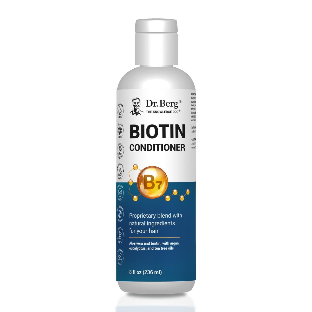 Dr. Berg Biotin Conditioner for Men & Women – High-Performance Formula, Paraben-Free, Sulfate-Free, Silicone-Free, Infused with Biotin, Argan & Botanicals – 8 Fl Oz - görsel 1