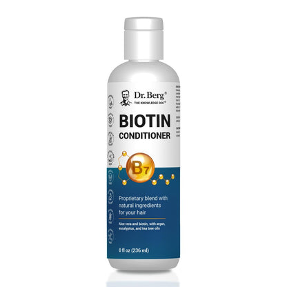Dr. Berg Biotin Conditioner for Men & Women – High-Performance Formula, Paraben-Free, Sulfate-Free, Silicone-Free, Infused with Biotin, Argan & Botanicals – 8 Fl Oz