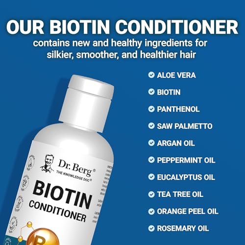Dr. Berg Biotin Conditioner for Men & Women – High-Performance Formula, Paraben-Free, Sulfate-Free, Silicone-Free, Infused with Biotin, Argan & Botanicals – 8 Fl Oz - görsel 10