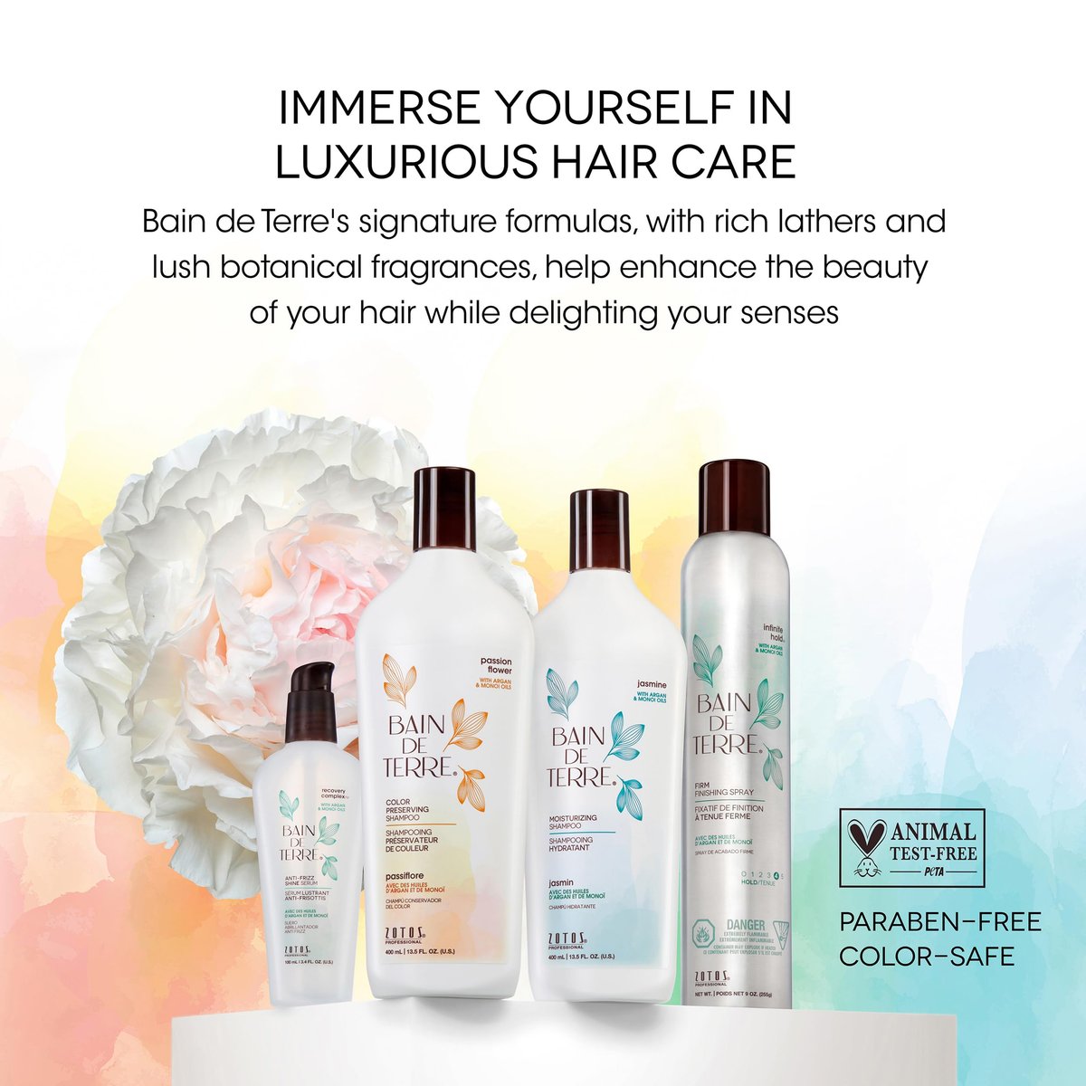 Bain de Terre Rise N' Shine Volumizing Foam - Lightweight Medium Hold & Volume with Argan & Monoi Oils, Paraben-Free, Color-Safe, Vegan, 6.7 Fl Oz Avelisse