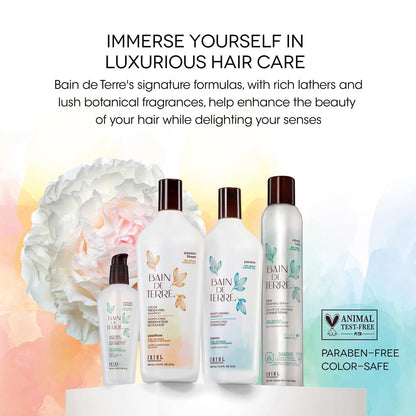 Bain de Terre Rise N' Shine Volumizing Foam - Lightweight Medium Hold & Volume with Argan & Monoi Oils, Paraben-Free, Color-Safe, Vegan, 6.7 Fl Oz Avelisse
