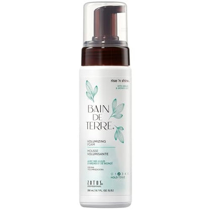 Bain de Terre Rise N' Shine Volumizing Foam - Lightweight Medium Hold & Volume with Argan & Monoi Oils, Paraben-Free, Color-Safe, Vegan, 6.7 Fl Oz Avelisse