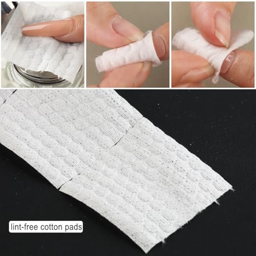 Fcozpjk 1000Pcs Lint Free Nail Wipes - Cotton Nail Polish Remover Pads for Gel Nails, Dust Cleaning & Degreasing, Manicure Salon Supplies - görsel 12