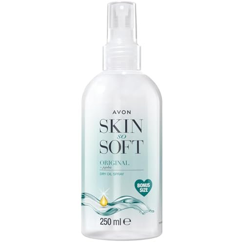 AVON SKIN SO SOFT Original Jojoba Dry Oil Spray with Vitamin E, 8.45 Fl Oz (250 ml) – Moisturizing Body Oil, After Shower Body Oil Avelisse