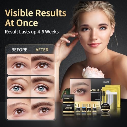 WUGOYU 2-in-1 Lash Lift & Brow Lamination Kit – Professional Eyelash Perm & Eyebrow Lift for Fuller, Thicker Brows – Lasts 4-6 Weeks – Salon & Home Use Avelisse
