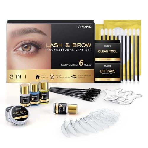 WUGOYU 2-in-1 Lash Lift & Brow Lamination Kit – Professional Eyelash Perm & Eyebrow Lift for Fuller, Thicker Brows – Lasts 4-6 Weeks – Salon & Home Use Avelisse