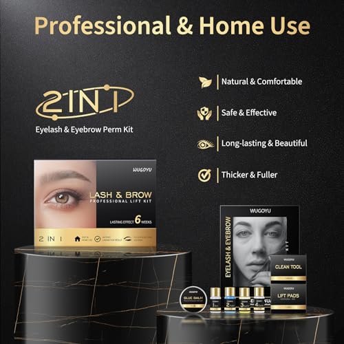 WUGOYU 2-in-1 Lash Lift & Brow Lamination Kit – Professional Eyelash Perm & Eyebrow Lift for Fuller, Thicker Brows – Lasts 4-6 Weeks – Salon & Home Use Avelisse
