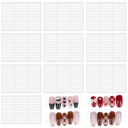 Double Sided Nail Tape for Press on Nails – 10 Sheets Clear Adhesive Tape for Nail Packaging, Salon Supplies, and Design Showcase