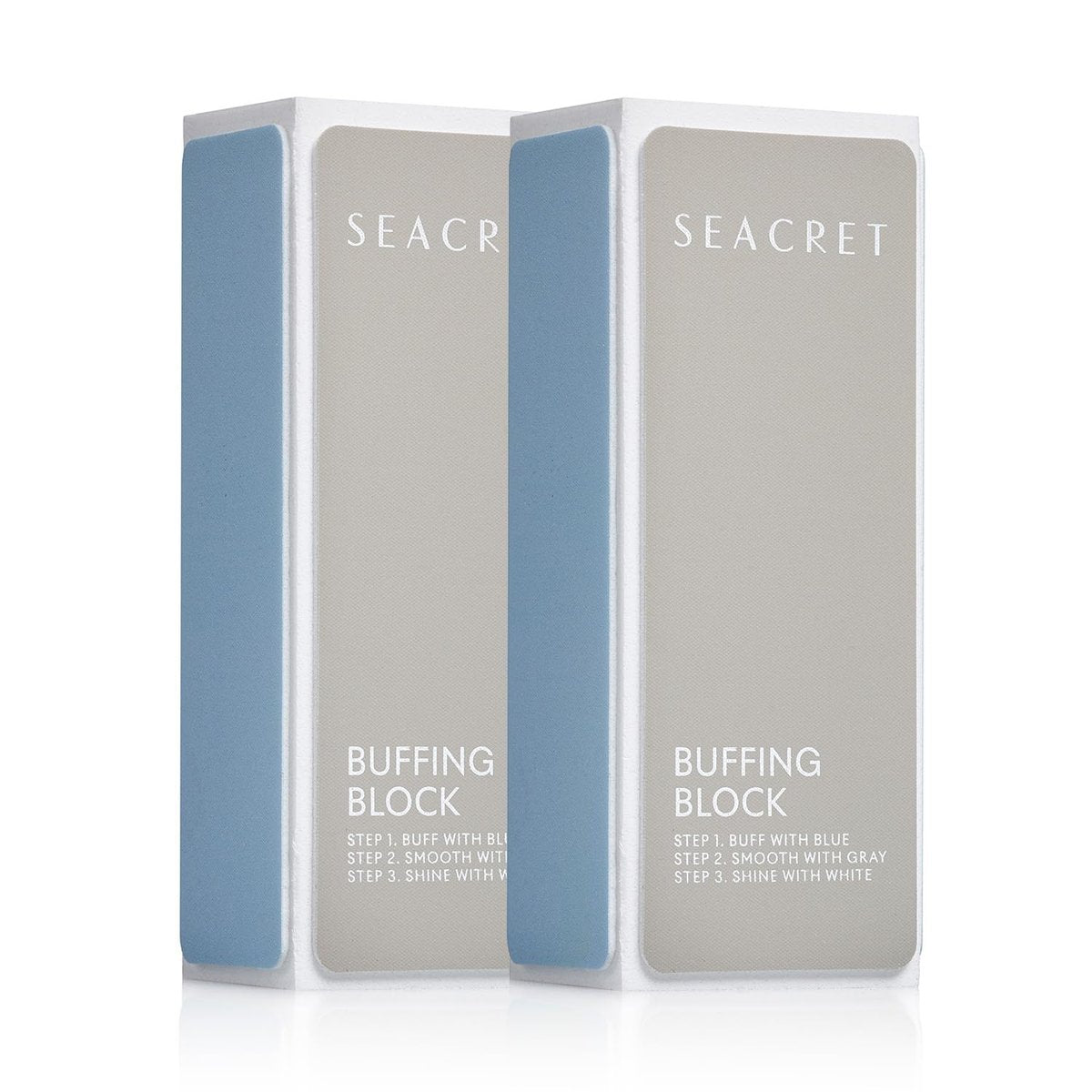 SEACRET Nail Buffer Block - 3-Way Salon Shine for Natural Nails, Smooths Ridges & Buffs to Glossy Finish Without Polish - Korean Made - Manicure & Pedicure, Pack of 2 - görsel 2