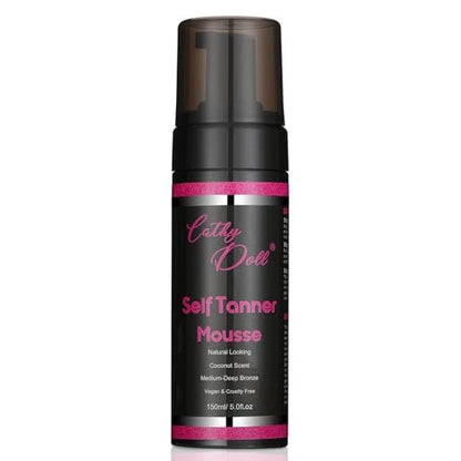 Cathy Doll Cruelty Free Sunless Tanning Mousse – Natural Self Tanner for Fair Skin, Body & Face, 5.07 Fl Oz