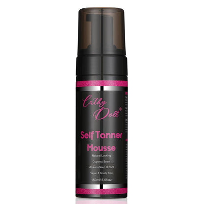 Cathy Doll Cruelty Free Sunless Tanning Mousse – Natural Self Tanner for Fair Skin, Body & Face, 5.07 Fl Oz