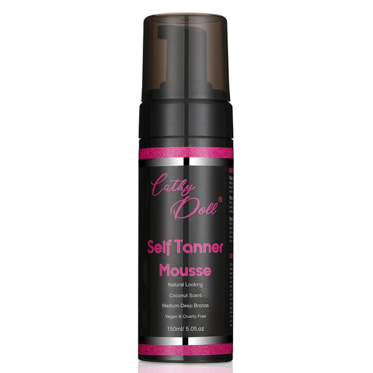 Cathy Doll Cruelty Free Sunless Tanning Mousse – Natural Self Tanner for Fair Skin, Body & Face, 5.07 Fl Oz