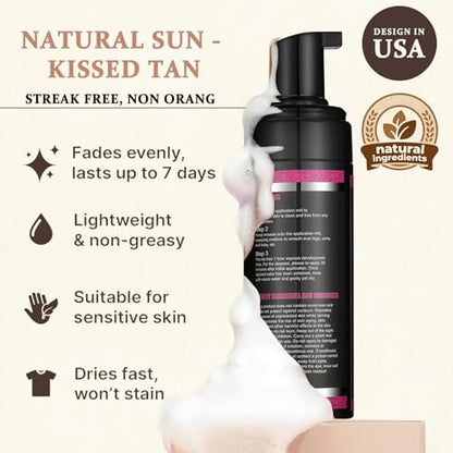 Cathy Doll Cruelty Free Sunless Tanning Mousse – Natural Self Tanner for Fair Skin, Body & Face, 5.07 Fl Oz