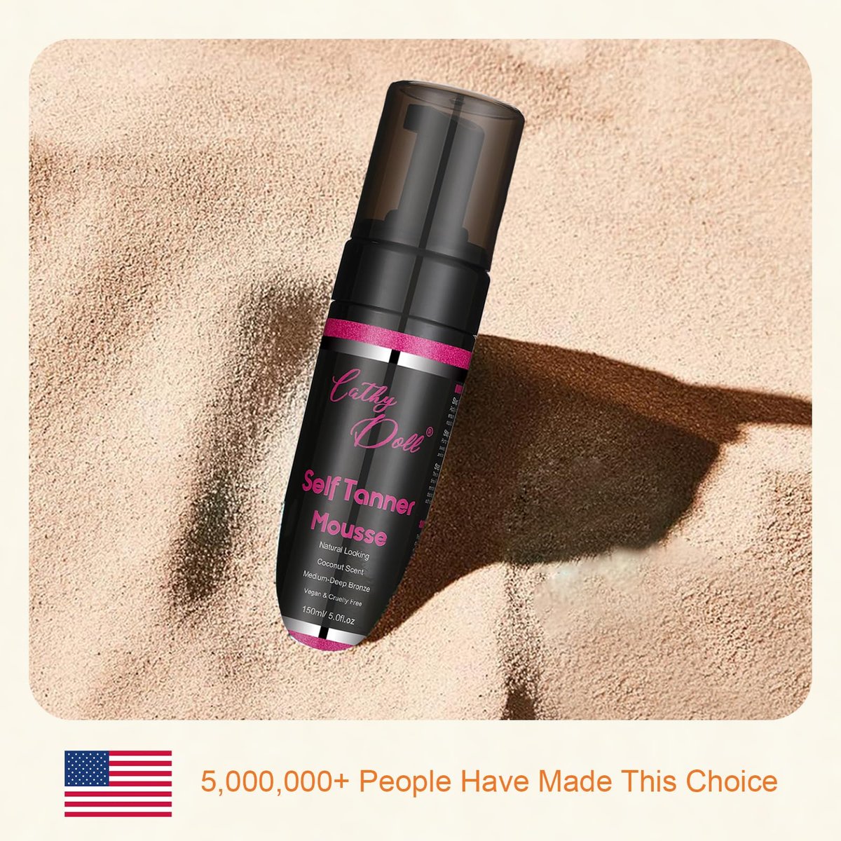 Cathy Doll Cruelty Free Sunless Tanning Mousse – Natural Self Tanner for Fair Skin, Body & Face, 5.07 Fl Oz - görsel 11