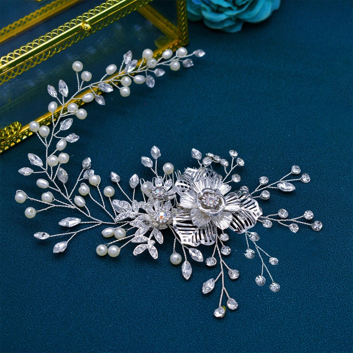 WONRLUA Rhinestone Bridal Hair Comb - Elegant Silver Wedding Hair Pieces for Brides & Bridesmaids Avelisse