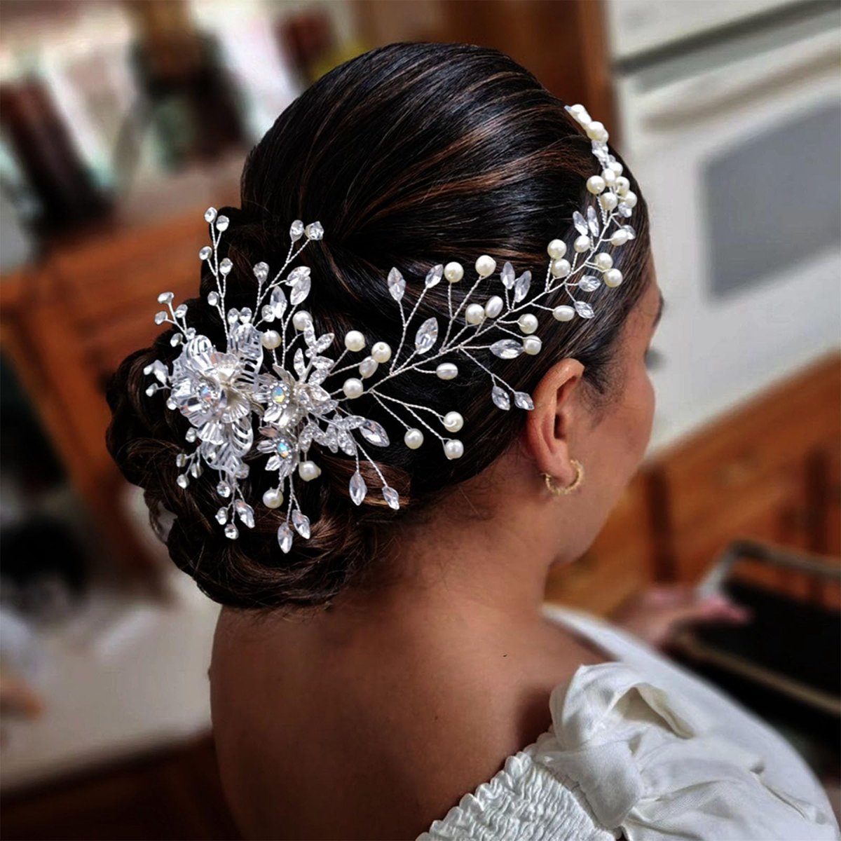 WONRLUA Rhinestone Bridal Hair Comb - Elegant Silver Wedding Hair Pieces for Brides & Bridesmaids Avelisse