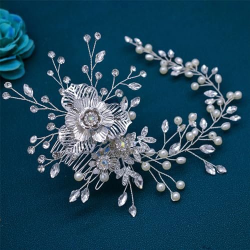 WONRLUA Rhinestone Bridal Hair Comb - Elegant Silver Wedding Hair Pieces for Brides & Bridesmaids Avelisse