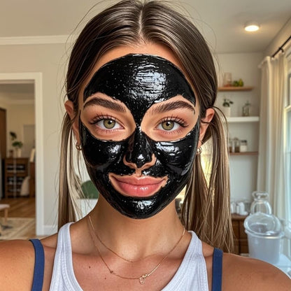 ulluxe Blackhead Remover Mask Kit - Charcoal Peel Off Face Mask for Deep Cleansing Pores, Dirt, Acne, Excess Oil & Blackheads - All Skin Types (3.5 Fl Oz)