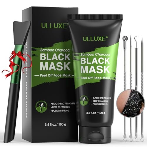 ulluxe Blackhead Remover Mask Kit - Charcoal Peel Off Face Mask for Deep Cleansing Pores, Dirt, Acne, Excess Oil & Blackheads - All Skin Types (3.5 Fl Oz) - görsel 2