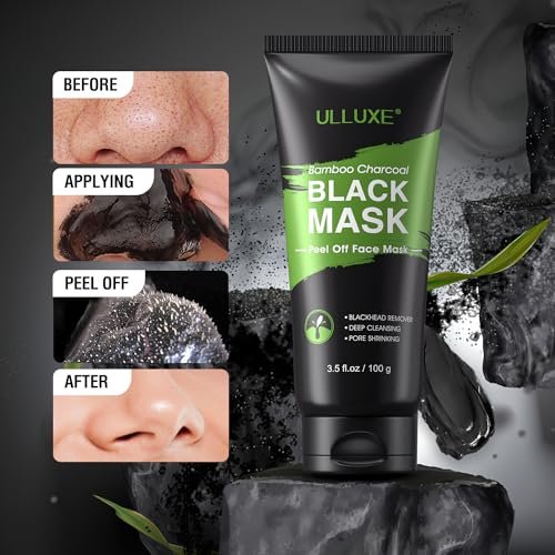 ulluxe Blackhead Remover Mask Kit - Charcoal Peel Off Face Mask for Deep Cleansing Pores, Dirt, Acne, Excess Oil & Blackheads - All Skin Types (3.5 Fl Oz) - görsel 10