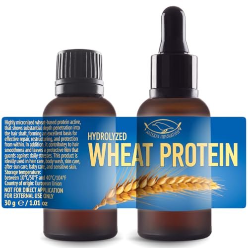 Artekas Innovation Hydrolyzed Wheat Protein Liquid – 2 Ounces for Homemade Hair & Skin Care, Shampoos, Conditioners, Body Washes (2 x 1 oz Vials with Pipettes & Screw Caps) - görsel 2