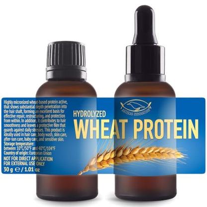 Artekas Innovation Hydrolyzed Wheat Protein Liquid – 2 Ounces for Homemade Hair & Skin Care, Shampoos, Conditioners, Body Washes (2 x 1 oz Vials with Pipettes & Screw Caps)