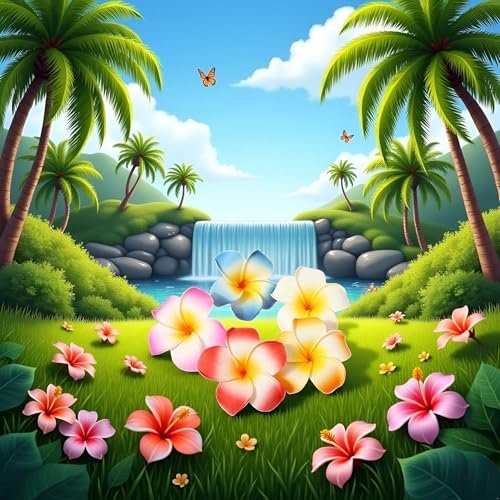 10 Pcs Multicolor Hawaii Plumeria Flower Hair Clips – Tropical Beach Party Hair Barrettes for Women & Girls - görsel 16