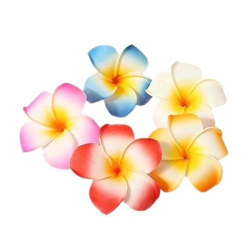 10 Pcs Multicolor Hawaii Plumeria Flower Hair Clips – Tropical Beach Party Hair Barrettes for Women & Girls - görsel 2