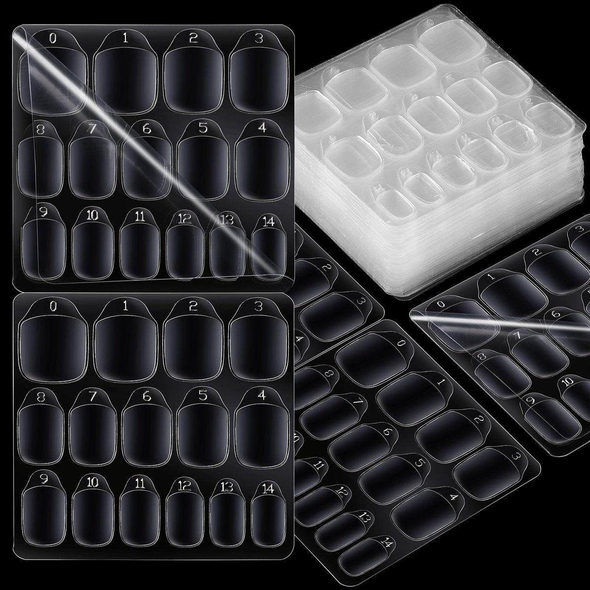 Teenitor 600pcs Press on Nail Adhesive Tabs, 15 Sizes of Nail Stickers for Press ons, Clear/Yellow - görsel 1