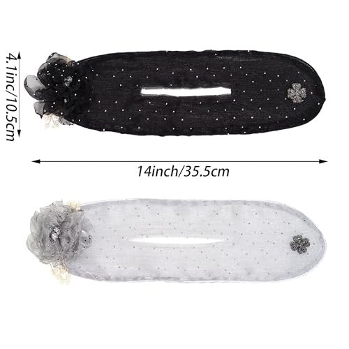 2 PCS Flower Deft Bun Maker – Crystal Rhinestone French Hair Bun Roller for Long Thick Hair – Women's Hair Styling Tool - görsel 4