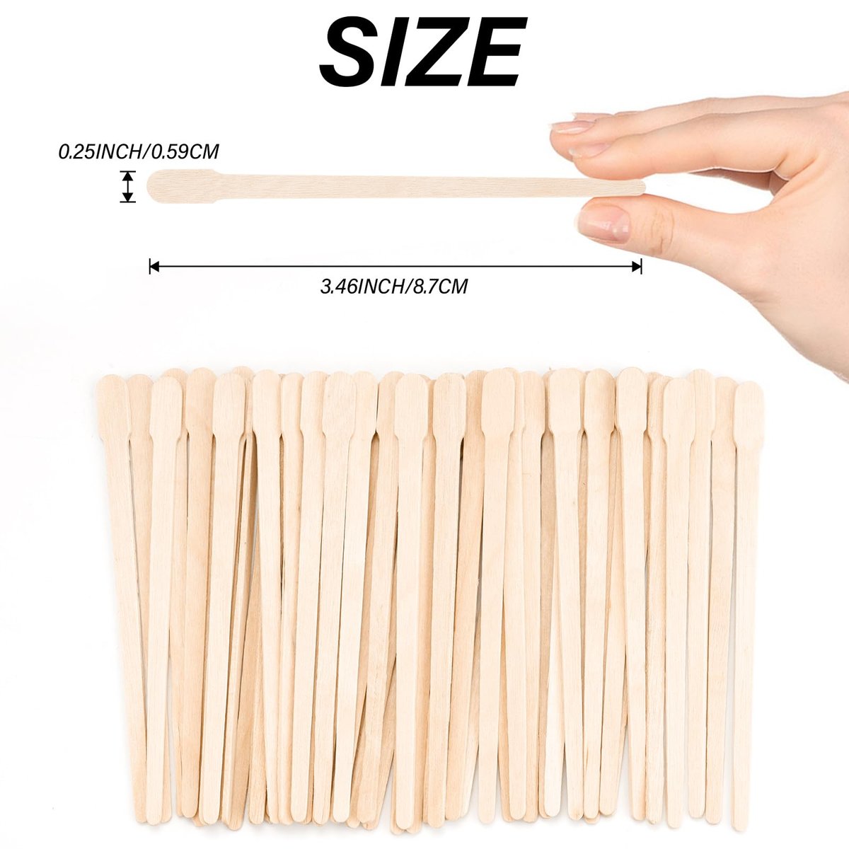 1200 Pcs Eyebrow Wax Sticks - Small Wooden Waxing Spatulas for Body Hair Removal, Facial Wax Applicators for Skin-Spa Home Usage - görsel 3