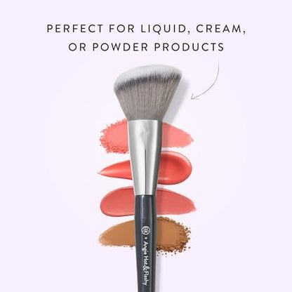 BK BEAUTY ANGIE HOT & FLASHY A507 Angled Blush Brush – Fluffy Synthetic Brush for Blush, Bronzer & Contour, Seamless Streak-Free Finish Avelisse