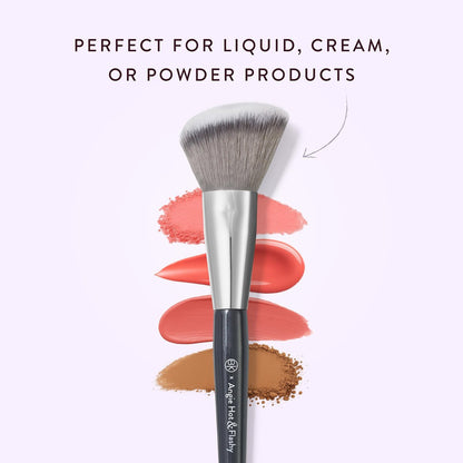BK BEAUTY ANGIE HOT & FLASHY A507 Angled Blush Brush – Fluffy Synthetic Brush for Blush, Bronzer & Contour, Seamless Streak-Free Finish Avelisse